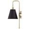 Nuvo Dover 1-Light Wall Sconce - Black with Vintage Brass 60/7445 - alternate 6